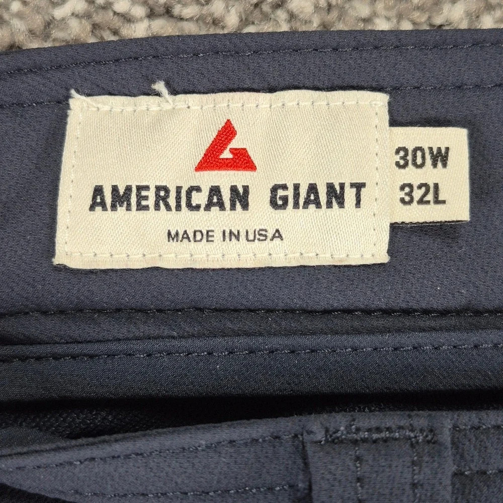 American Giant Pants Mens 30x32 Navy Blue Nylon Stretch Hiking Made in USA